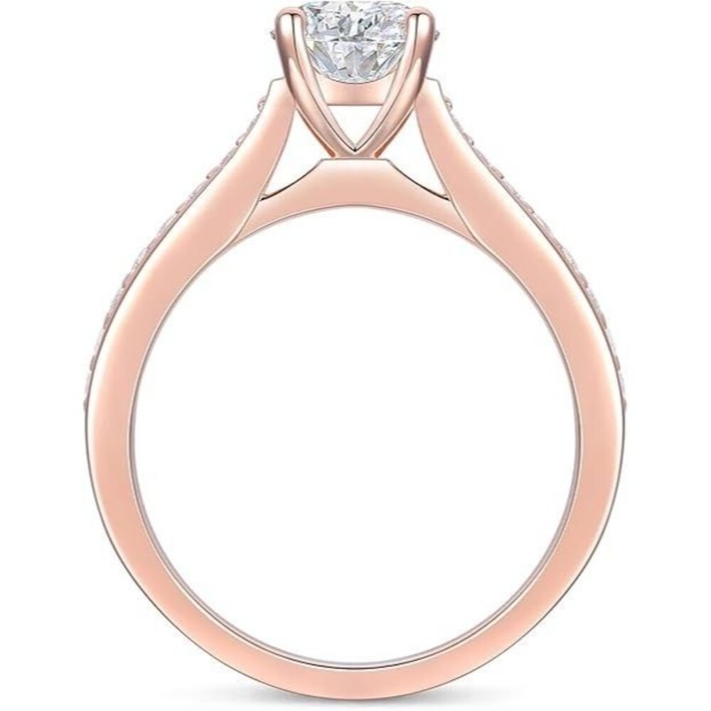 14k Moissanite Engagement Ring 14k Gold 1ct D Color Solitaire Moissanite Engagem